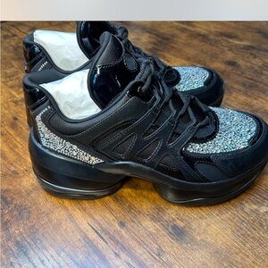 NEW Michael Kors Black and Silver Embellished Sneakers